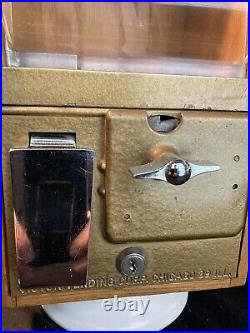 Old Victor Baby Grand 10 Cent Oak Gumball Vending Machine No Keys
