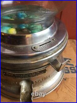 Original Early Vintage FORD Bubble Gum Ball 1 Cent Candy Store Machine Complete