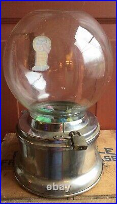 Original Early Vintage FORD Bubble Gum Ball 1 Cent Candy Store Machine Complete