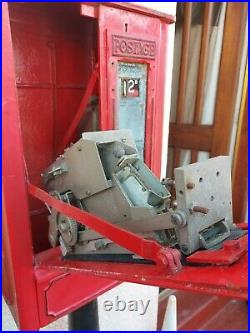 Original Gpo Stamp Vending Machine And Pedestal Rare Post Box Telephone Box