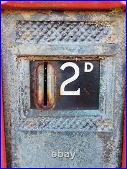 Original Gpo Stamp Vending Machine And Pedestal Rare Post Box Telephone Box