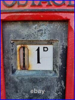 Original Gpo Stamp Vending Machine And Pedestal Rare Post Box Telephone Box