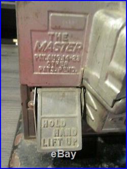 Original The Master 1 Cent Gumball Peanut Machine w Key Vintage Gum Vending