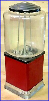 Original Vintage Victor Gum Ball or Peanut 5 Cent Round Barrel Vending Machine