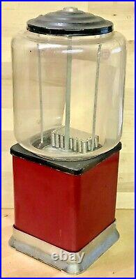 Original Vintage Victor Gum Ball or Peanut 5 Cent Round Barrel Vending Machine