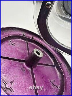 Original with key Vintage 1 cent Acorn Gumball glass globe Purple vending machine