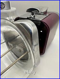 Original with key Vintage 1 cent Acorn Gumball glass globe Purple vending machine