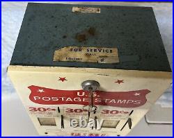 PSSB Vintage US Postage Stamp 3 Slot Dispenser Machine With Keys Accessories