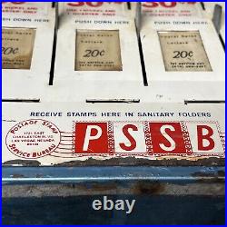PSSB Vintage US Postage Stamp 3 Slot Dispenser Machine With Keys Accessories