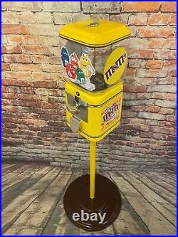 Peanuts M&m candy machine vending vintage 1¢ Acorn glass penny machine
