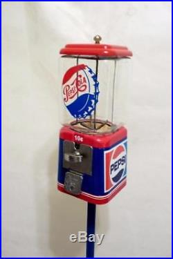 Pepsi cola Acorn glass vending machine vintage gumball machine + Ford stand