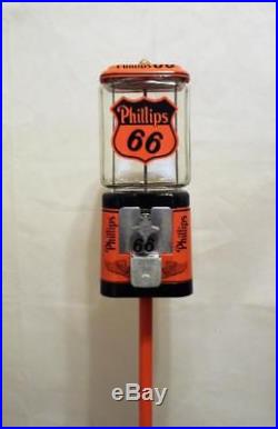 Phillips 66 vintage gumball machine Acorn glass globe + original Ford stand