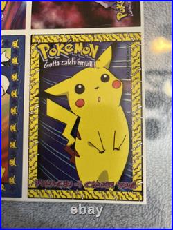 RARE VINTAGE 1999 UNCUT Pokemon VENDING machine Front Window Display Sheet WOW