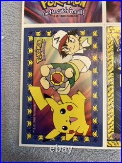 RARE VINTAGE 1999 UNCUT Pokemon VENDING machine Front Window Display Sheet WOW