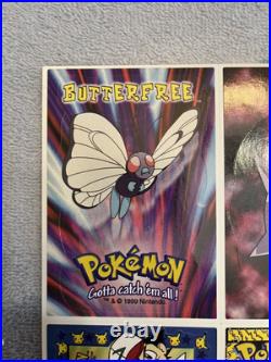 RARE VINTAGE 1999 UNCUT Pokemon VENDING machine Front Window Display Sheet WOW