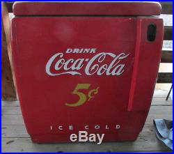 RARE VTG Genuine Coke Coca Cola Machine All Original WORKS, 5 Cent bottles
