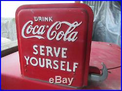 RARE VTG Genuine Coke Coca Cola Machine All Original WORKS, 5 Cent bottles