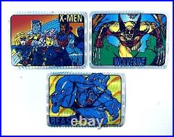 RARE Vintage 90's Marvel X-MEN / WOLVERINE Vending Machine Prism Stickers Set