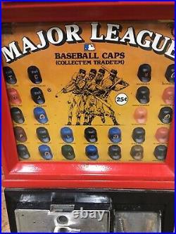 RARE Vintage MLB Baseball Caps Vending Machine with Hats and Keychains n Capsules