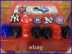 RARE Vintage MLB Baseball Caps Vending Machine with Hats and Keychains n Capsules