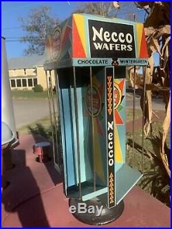 RARE Vintage Necco Wafers Rotating Display Rack Store Counter Candy Dispenser