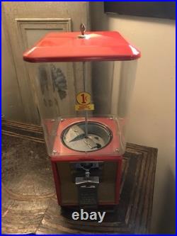 RARE Vintage Parkway Vending 1 Cent Gumball Machine With Key (See Pics/Desc)