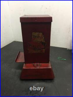RARE Vintage Red metal Ohio match vending machine 2 books 1 penny northwestern