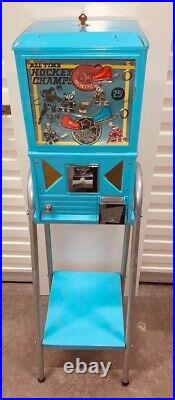 Rare 1970's Hockey Vending Machine 25¢ Capsule Vintage NHL Gumball Crests Skates