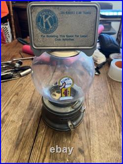 Rare Antique Ford Penny 1 Cent Gumball Vend Machine WWII Era Vintage Collectible