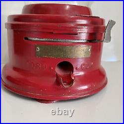 Rare Antique Red Ford 1 Cent Gumball Machine 1930s Vintage Candy Collectible