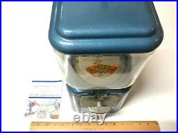 Rare BLUE Vintage NICE Old Oak Acorn 5 Cent Gum Gumball Candy Vending Machine