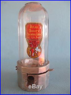 Rare Vintage Atlas Midget Betty Barker 1Cent Gumball Machine Coin Op Vending