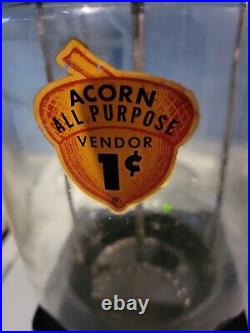 Rare Vintage Oak Acorn 1 Cent Gumball Candy Machine 50's