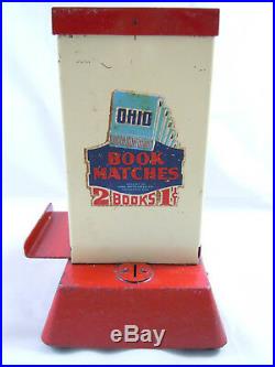 Rare Vintage Ohio Penny Matchbook Vending Machine Vender Great Condition Works