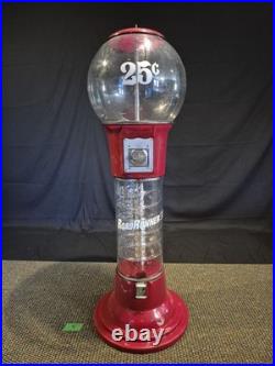 Rare Vintage Road Runner Spiral Gum Ball Machine 25 Cent Beaver Mech