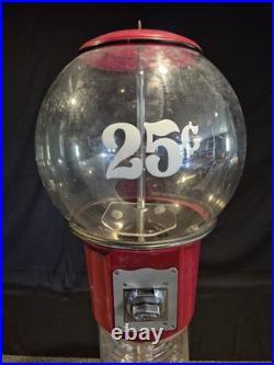Rare Vintage Road Runner Spiral Gum Ball Machine 25 Cent Beaver Mech