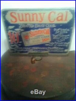 Rare Vintage Sunny Cal Coin Operated Fruit Cake Dispenser