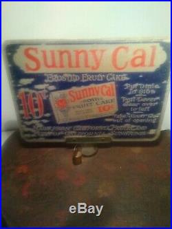 Rare Vintage Sunny Cal Coin Operated Fruit Cake Dispenser