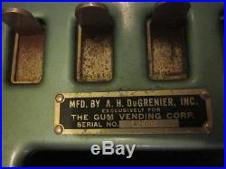 Rare Vtg/Antique Adams one cent standing Gum Machine, A. H. DuGrenier Inc. USA