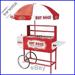 Red Vintage Carnival Hot Dog Cart Portable Commercial Hotdog Roller Drink Stand