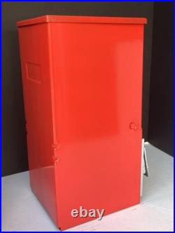 Restored Vintage Toy N' Joy 931 Red Jumbo Bubble Gum Machine. 5 Cent Nickel