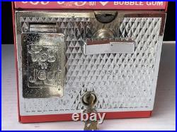 Restored Vintage Toy N' Joy 931 Red Jumbo Bubble Gum Machine. 5 Cent Nickel