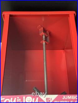 Restored Vintage Toy N' Joy 931 Red Jumbo Bubble Gum Machine. 5 Cent Nickel