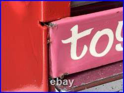 Restored Vintage Toy N' Joy 931 Red Jumbo Bubble Gum Machine. 5 Cent Nickel