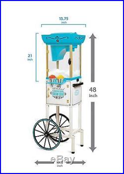 Rolling Cart Snow Cone Machine Ice Vintage Shaver Crusher System
