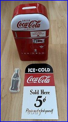 SALE Vintage Coca-Cola Bottle Shaped 1 oz Colorized Silver Vending Machine Tin