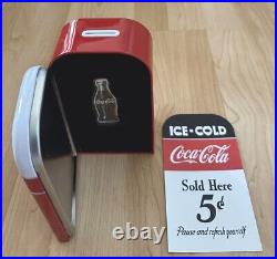 SALE Vintage Coca-Cola Bottle Shaped 1 oz Colorized Silver Vending Machine Tin