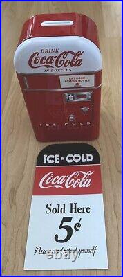 SALE Vintage Coca-Cola Bottle Shaped 1 oz Colorized Silver Vending Machine Tin