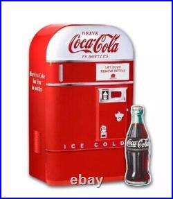 SALE Vintage Coca-Cola Bottle Shaped 1 oz Colorized Silver Vending Machine Tin