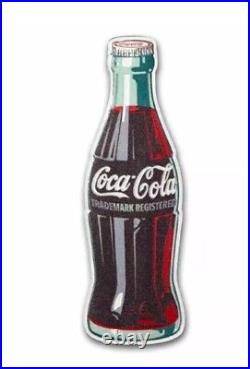 SALE Vintage Coca-Cola Bottle Shaped 1 oz Colorized Silver Vending Machine Tin